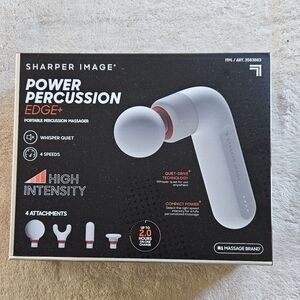 Sharper Image Power Percussion Edge+ Massager with Four Attachments